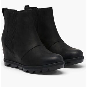 Sorel Rhapsody Black Leather Chelsea Waterproof Boots